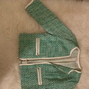 Cabi green and white half sleeve blazer